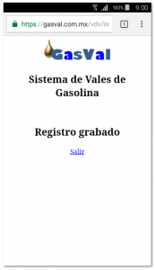 Escaneo de vales de gasolina