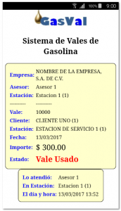 Escaneo de vales de gasolina